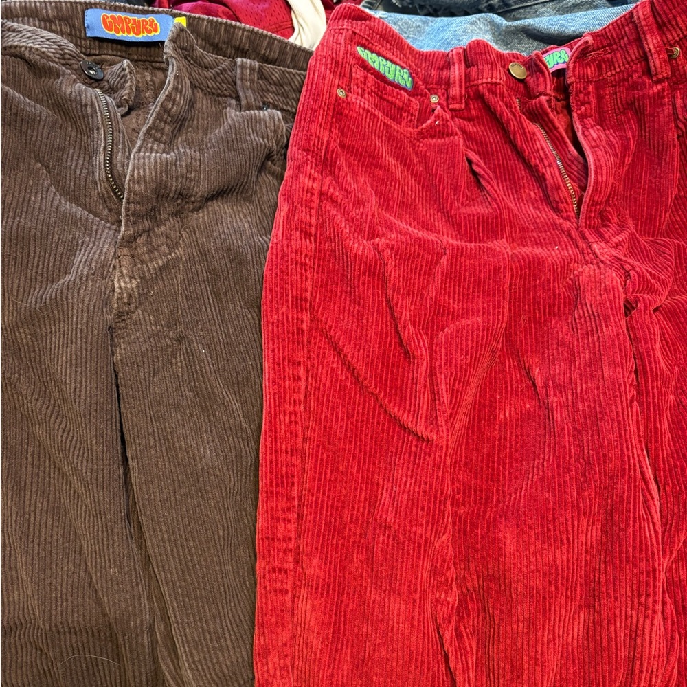 Empyre Corduroy Pants in Red and Brown